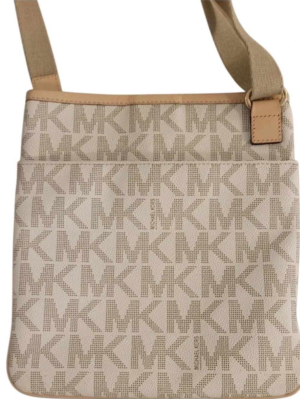 Michael Kors Beige Monogram Crossbody Bag